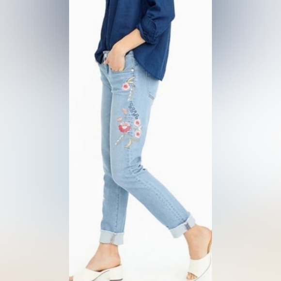 J crew floral embroidered jean size 32p - Picture 2 of 7